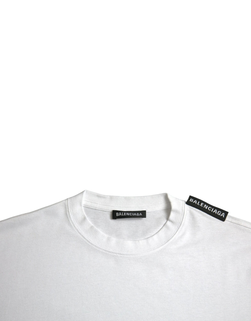 Off White Baumwolltrikot rundes Nacken-T-Shirt