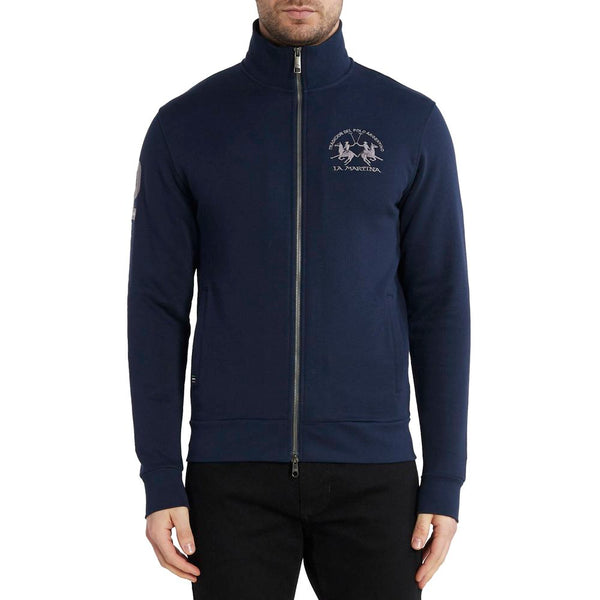 Blauer Baumwollpullover