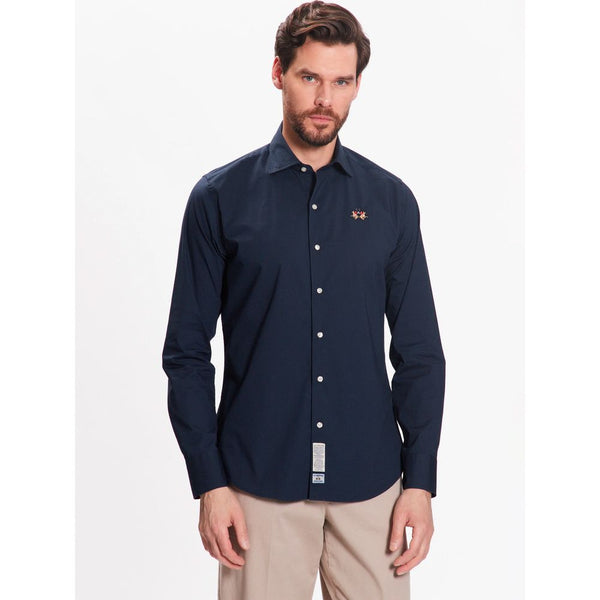 Chemise en coton bleu