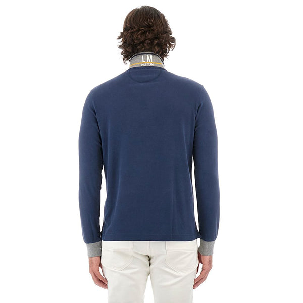 Polo en coton bleu