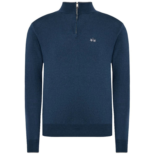 Blauer Acrylpullover