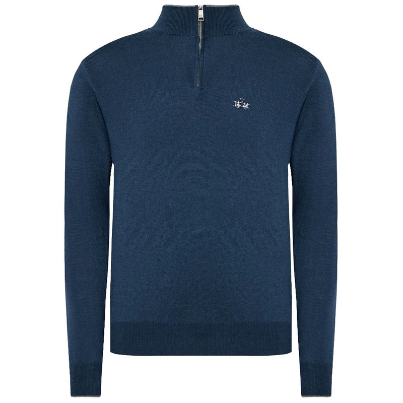 Blauer Acrylpullover