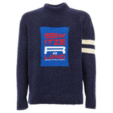 Blauer Polyamid -Pullover