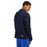 Blauer Polyamid -Pullover