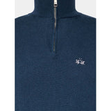 Blauer Acrylpullover