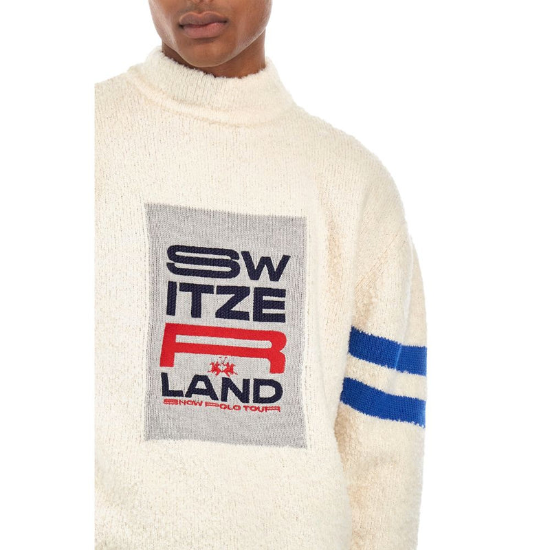 Weißer Polyamidpullover