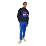 Blauer Polyamid -Pullover