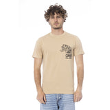 Beige Baumwoll-T-Shirt