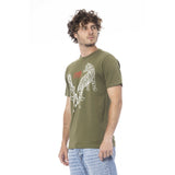 Green Cotton Men T-Shirt