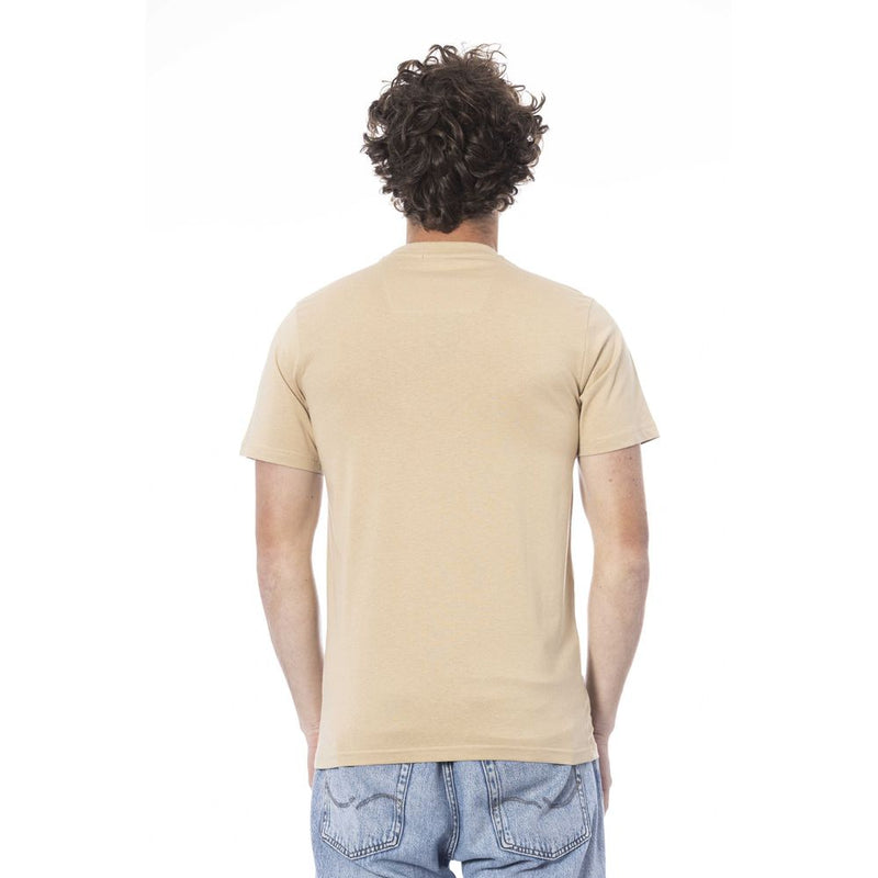 Beige Baumwoll-T-Shirt