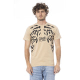 Beige Baumwoll-T-Shirt