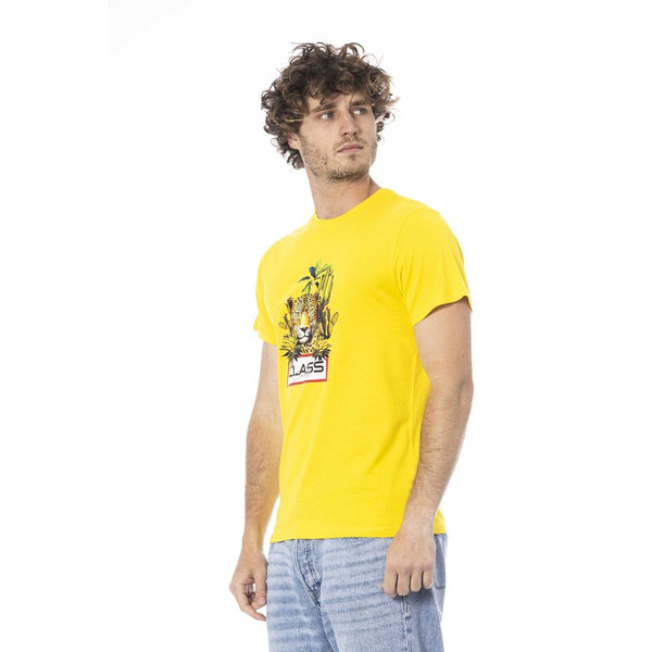 Yellow Cotton Men T-Shirt