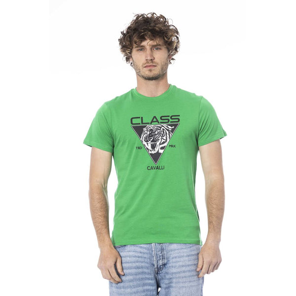 Green Cotton Men T-Shirt