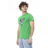 Green Cotton Men T-Shirt