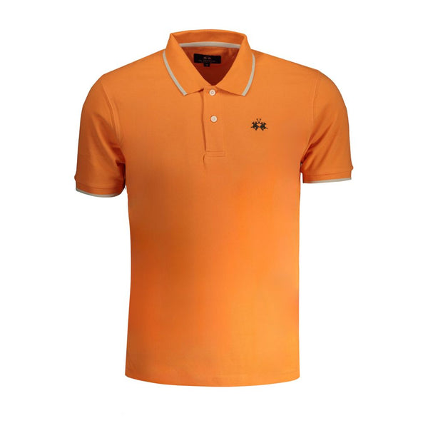 Orangefarbenes Baumwoll -Polo -Hemd