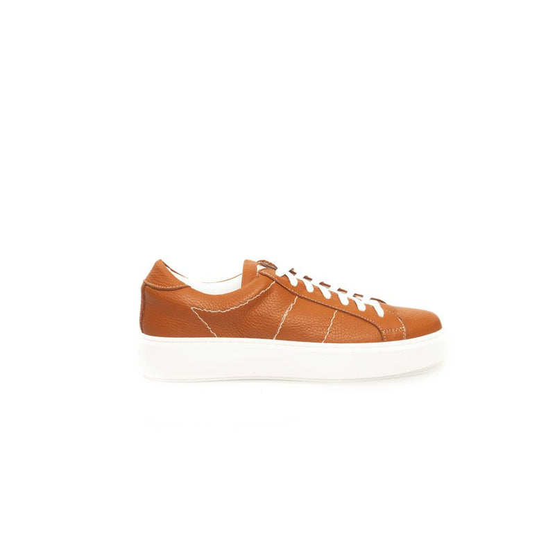 Orangefarbener Kuh Leder -Sneaker