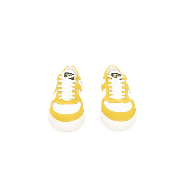 Sneaker en cuir de vache jaune