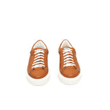 Orangefarbener Kuh Leder -Sneaker