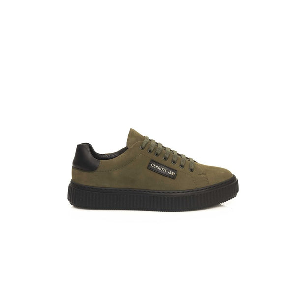 Sneaker en cuir de vache verte