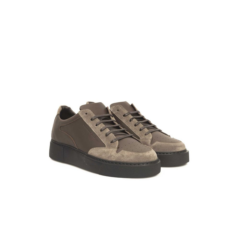 Beige Kuhleder -Sneaker