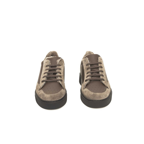 Beige Kuhleder -Sneaker