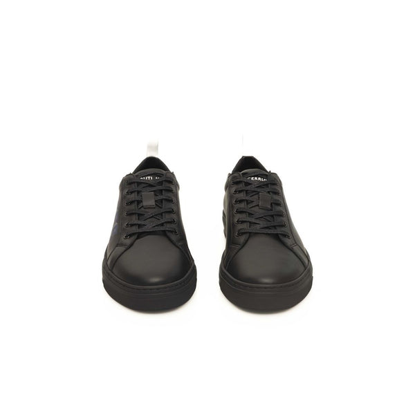 Sneaker en cuir de vache noire