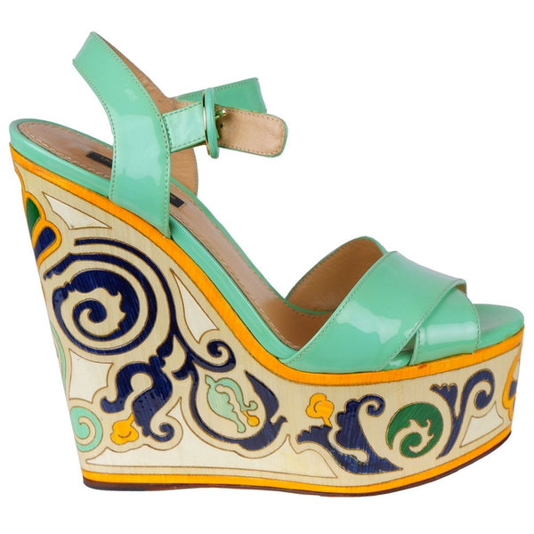 Sandale en cuir vert dialfs