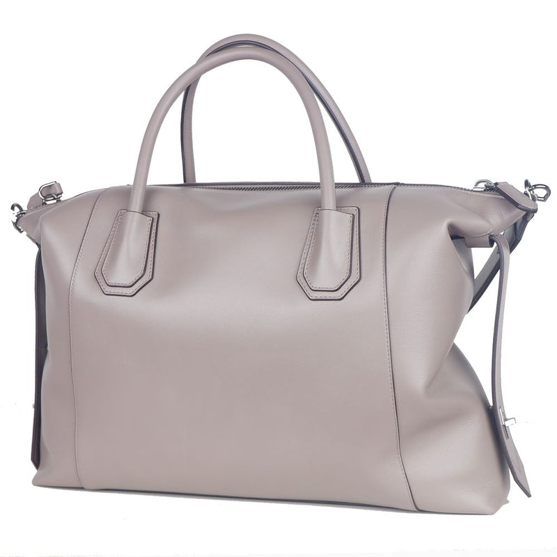 Bolso cruzado de cuero gris