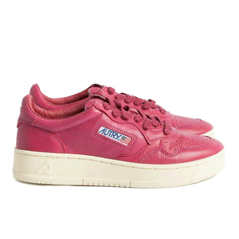 Sneaker Capra en cuir fuchsia Di capra