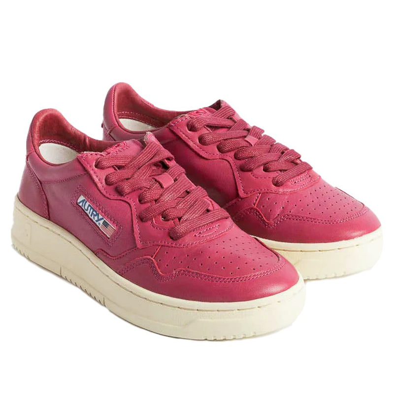 Sneaker Capra en cuir fuchsia Di capra