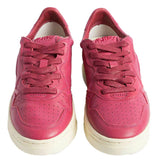 Sneaker Capra en cuir fuchsia Di capra