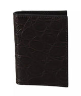 Brown 100% Caiman Mens Cardholder Case Cover Wallet