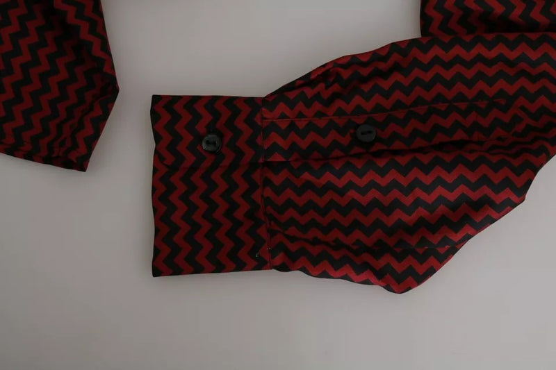 Modèle en zigzag rouge noir chemise décontractée