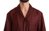 Schwarzes rotes Zickzackmuster Casual Shirt