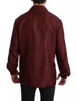 Schwarzes rotes Zickzackmuster Casual Shirt