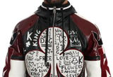 Black Bordeaux en cuir à capuche DG King of Love Jacket