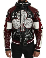 Black Bordeaux Kapuzenleder DG King of Love Jacke