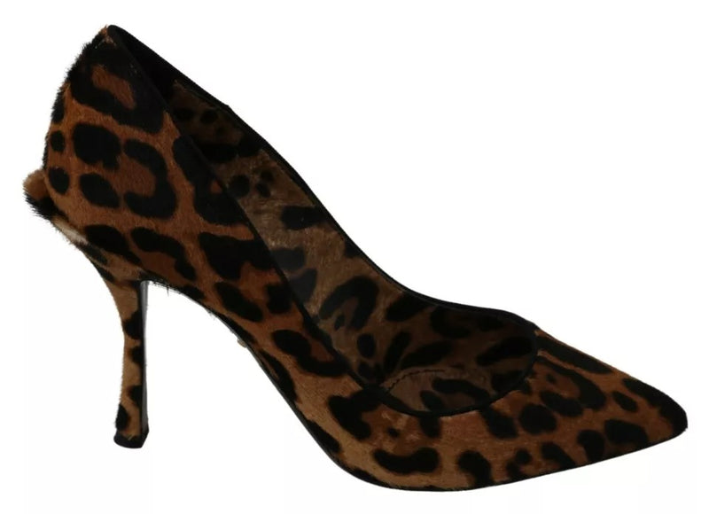 Braune Leopardenpony Haare Pumps Schuhe pumpt Schuhe