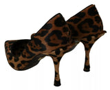 Braune Leopardenpony Haare Pumps Schuhe pumpt Schuhe