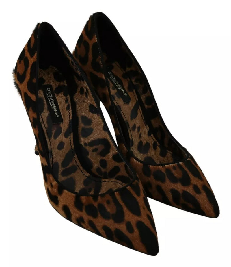 Braune Leopardenpony Haare Pumps Schuhe pumpt Schuhe