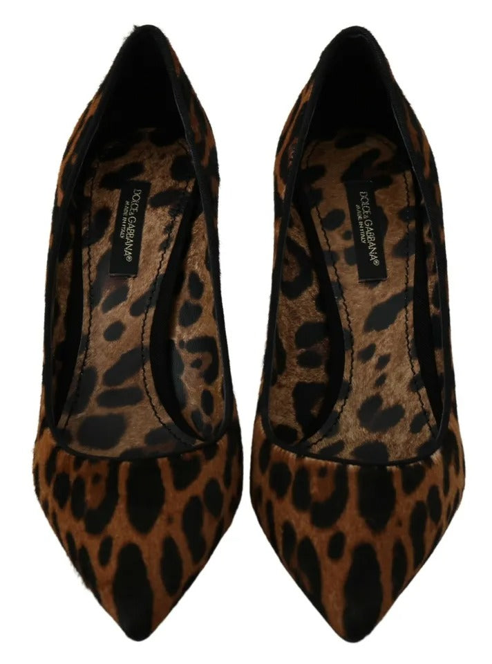 Braune Leopardenpony Haare Pumps Schuhe pumpt Schuhe