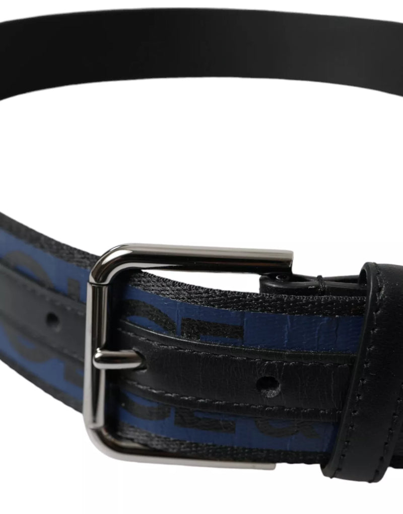 Cintura in metallo in metallo logo blu nero