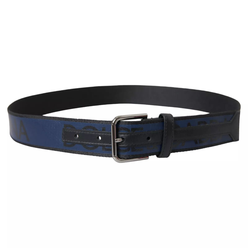 Cintura in metallo in metallo logo blu nero