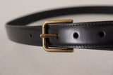 Cintura in metallo vintage in pelle classica nera