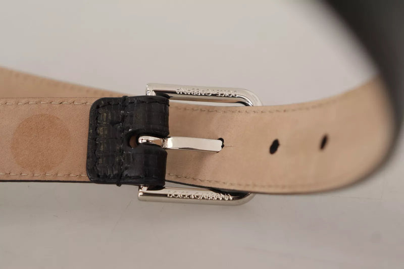 Ceinture de boucle en métal en argent en cuir classique noir