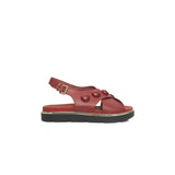 Sandale en cuir rouge