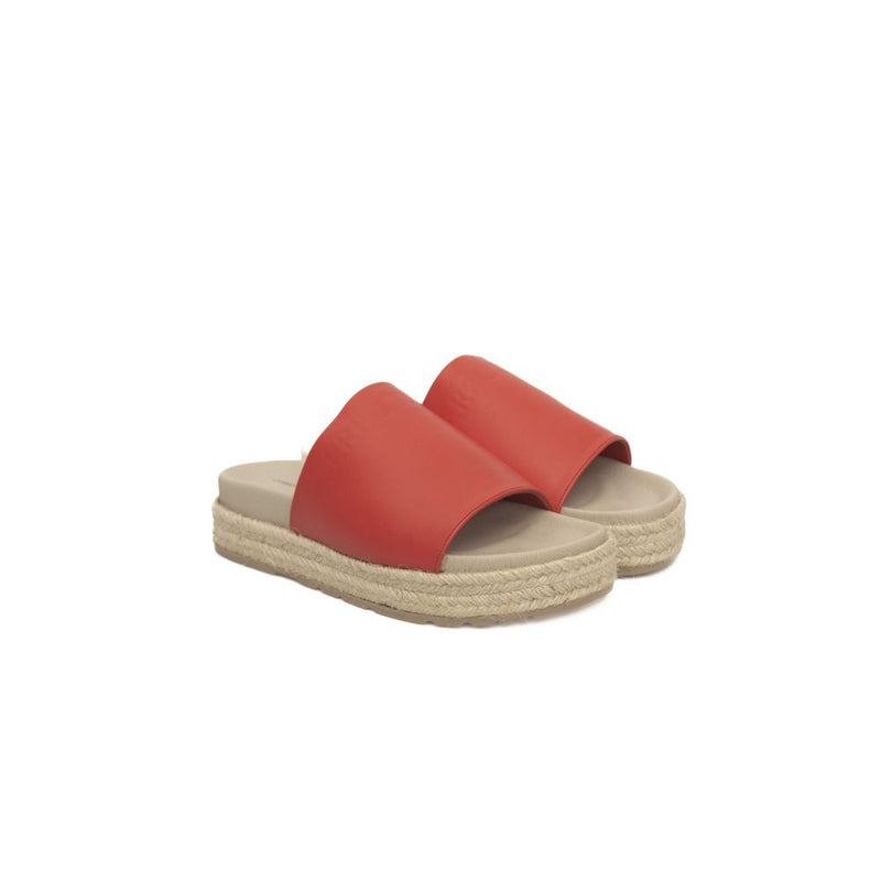 Sandale en cuir rouge