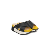 Black Calf Leather Women Sandal