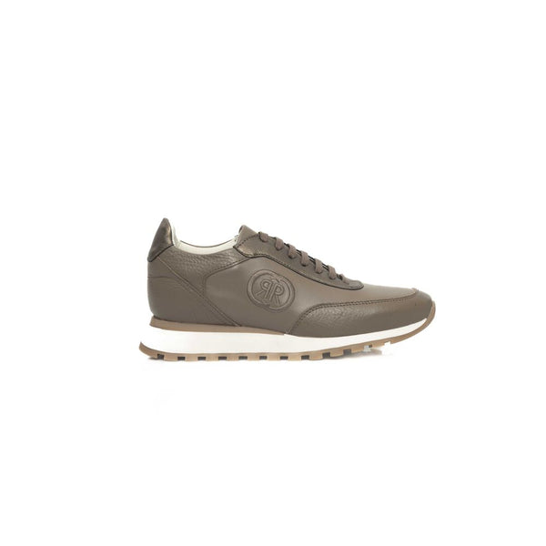 Beige Kuhleder -Sneaker