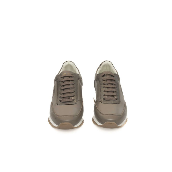 Sneaker in pelle di mucca beige